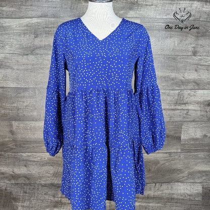 Romwe V Neck Long Bubble Sleeve Mini Dress Size M