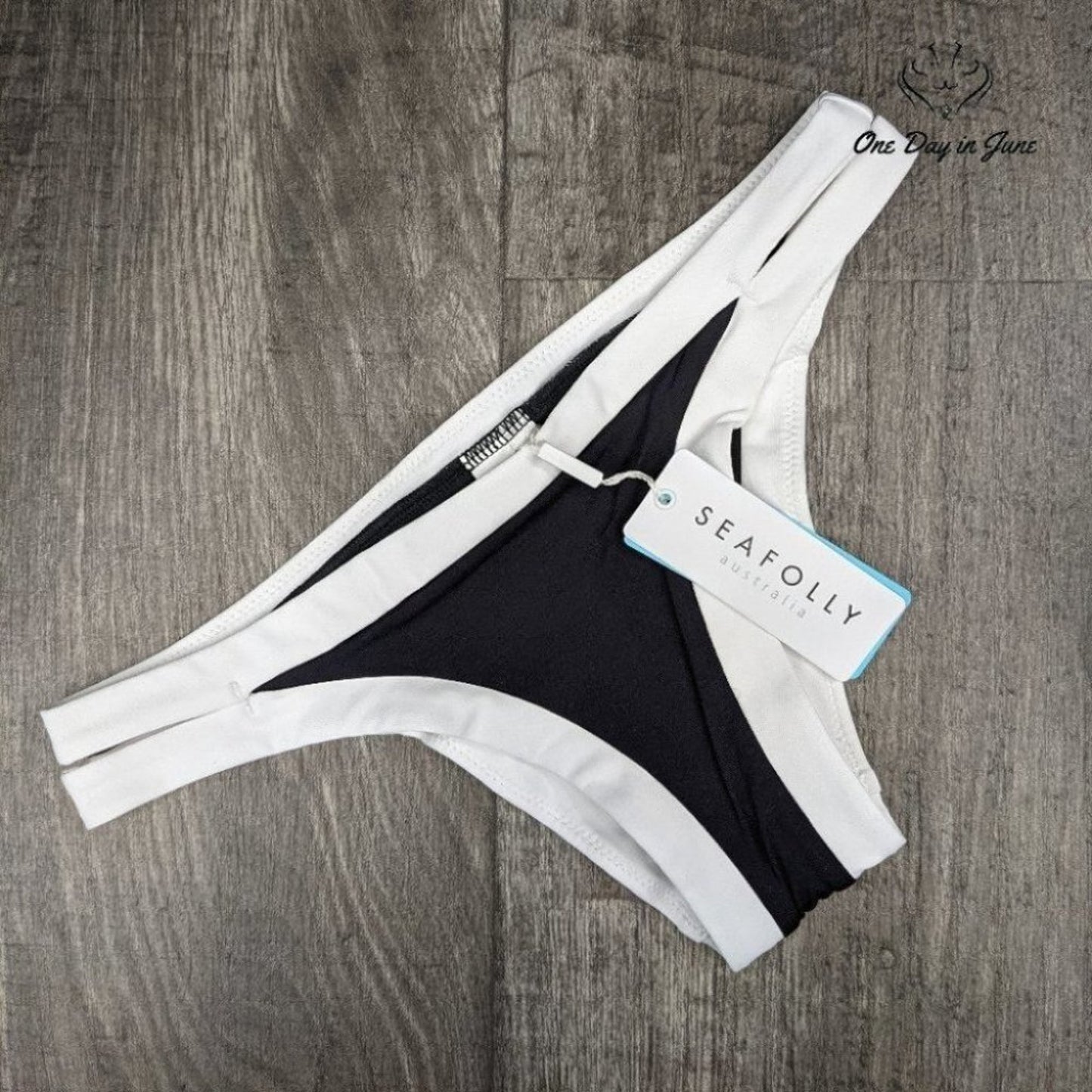 SeaFolly Block Party Brazilian Low Rise Bikini Bottom Size 2