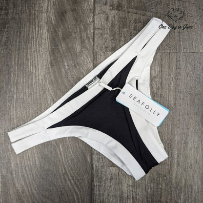 SeaFolly Block Party Brazilian Low Rise Bikini Bottom Size 2