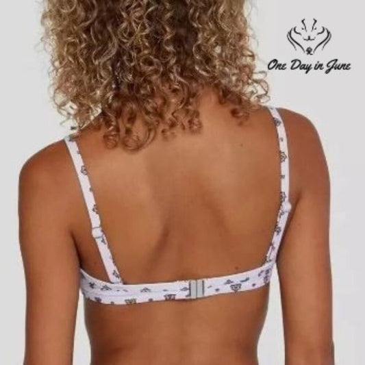 RVCA Foulard Underwire Bikini Top Lavender Geometric NWT $58 Size L