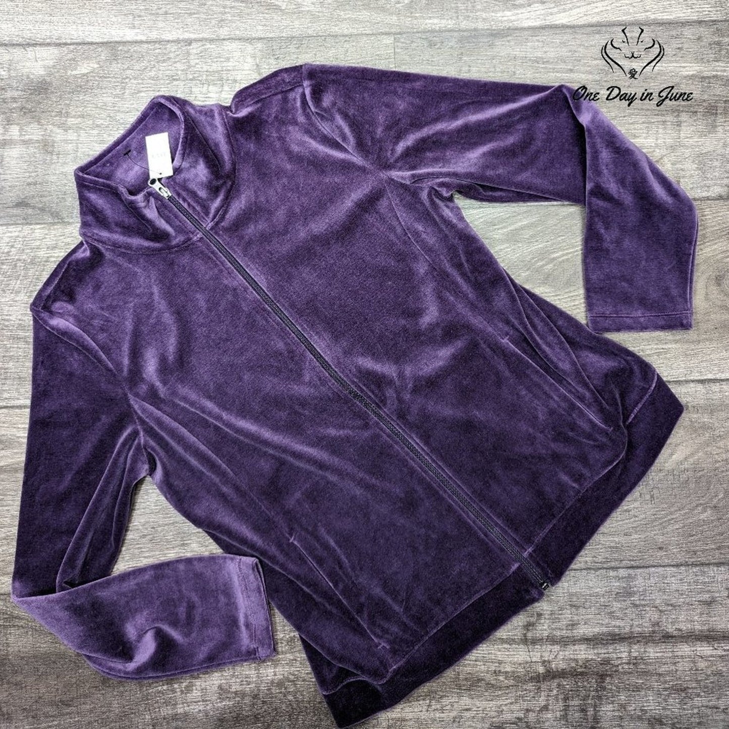 Talbots Velour Zip Front Sweatshirt Size M