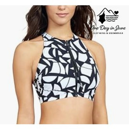 Gottex Free Sport Zip Crop Bikini Top Size 6