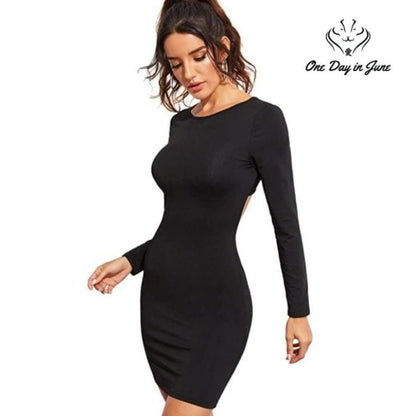 Crisscross Open Back Bodycon Dress
