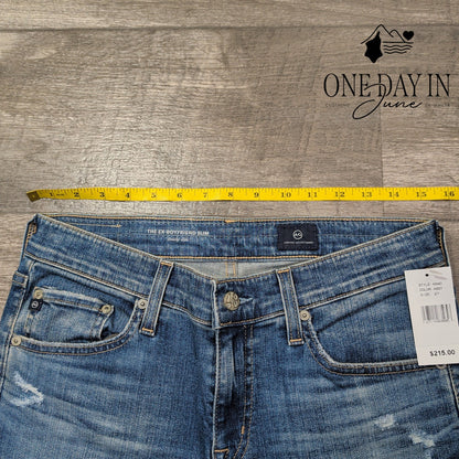 AG Adriano Goldschmied Ex-Boyfriend Slim Slouchy Jean Distressed NWT $215 Size 4