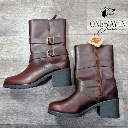 Harley Davidson LaLanne Triple Strap Boots Brown Leather NWT D84714 Size 11