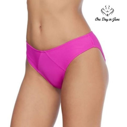 Ambrielle Ribbed Hipster Bikini Bottom Size S