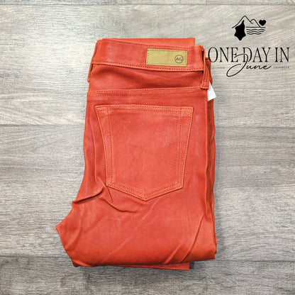 AG Adriano Goldschmied The Legging Super Skinny Orange Coated NWT $215 Size 4