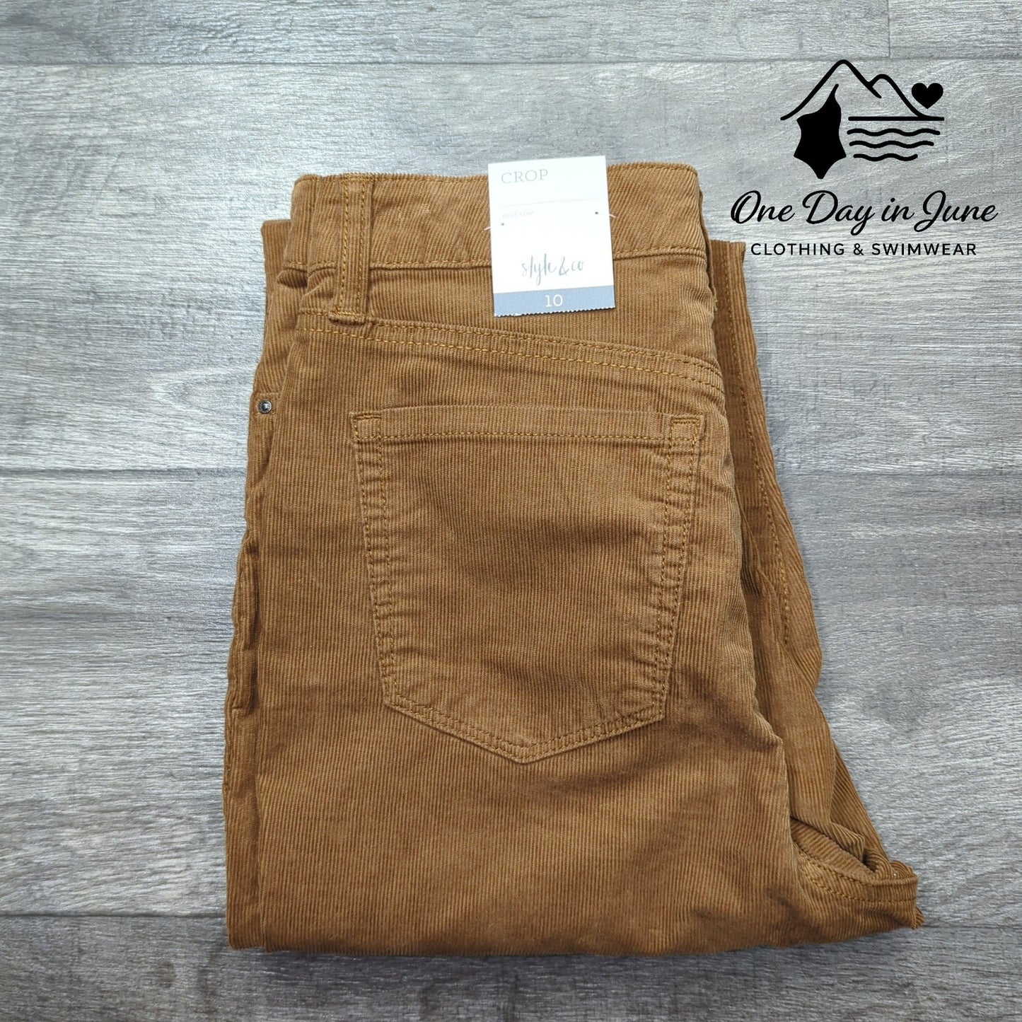 Style & Co. Core Mid Rise Crop Corduroy Pants Size 10