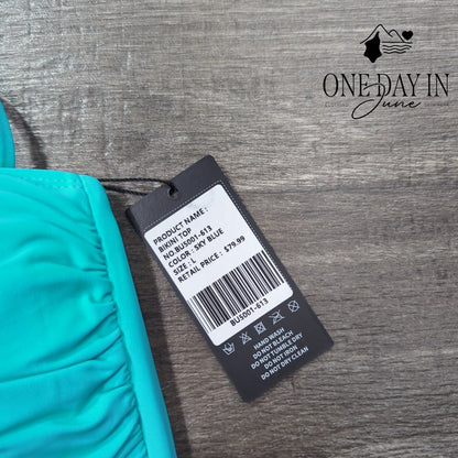 Ocean Blues Twist Front Tie Back Bikini Top Size L