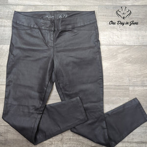The Limited 678 Coated Skinny Jeans Charcoal Gray Faux Leather Look Size 10