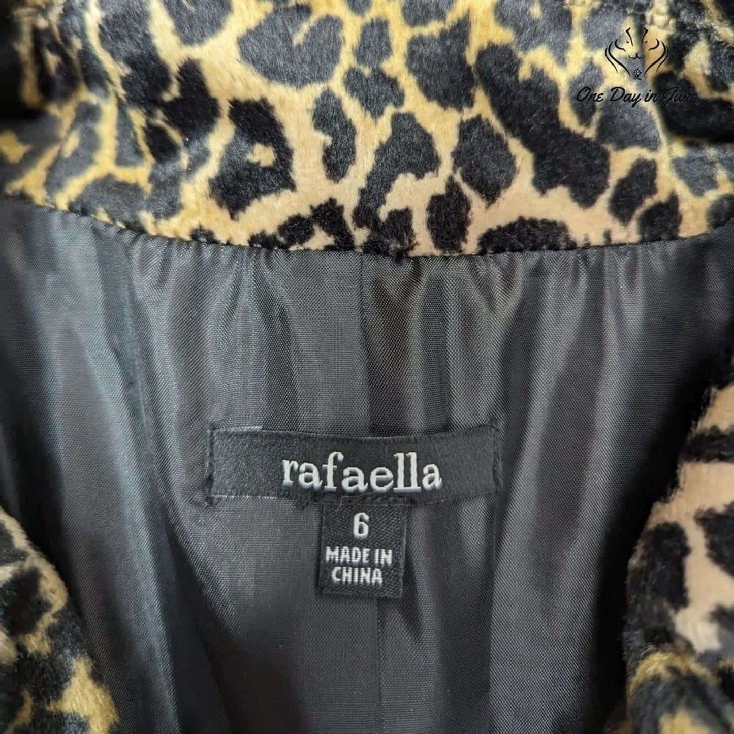 Rafaella Leopard Print 2 Button Blazer Style Jacket Size 6