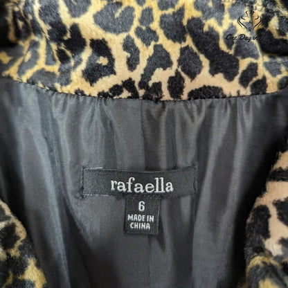 Rafaella Leopard Print 2 Button Blazer Style Jacket Size 6