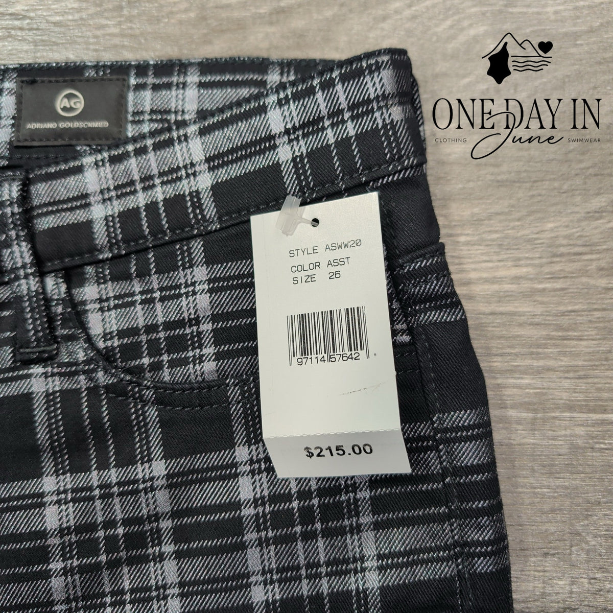 AG Adriano Goldschmied Jodi Crop High Rise Slim Flare Jean Plaid NWT $215 Size 2