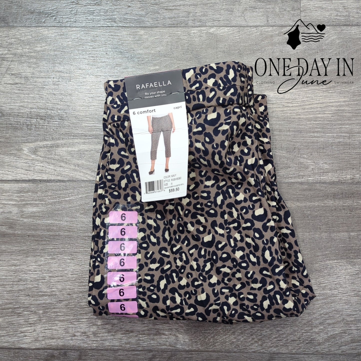 Rafaella Leopard Print Capri Pants Size 6