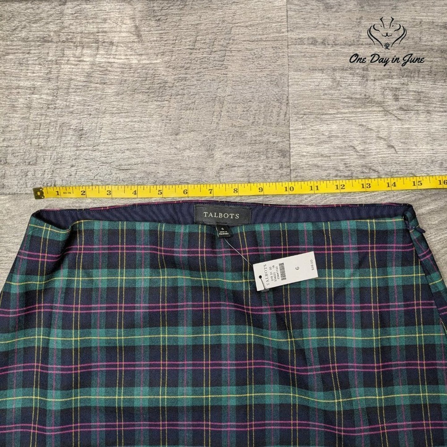 Talbots Plaid Knee Length Skirt Size 6