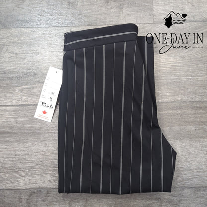 Bali Corp Pinstripe Straight Leg Dress Pants Black White NWT Size 6