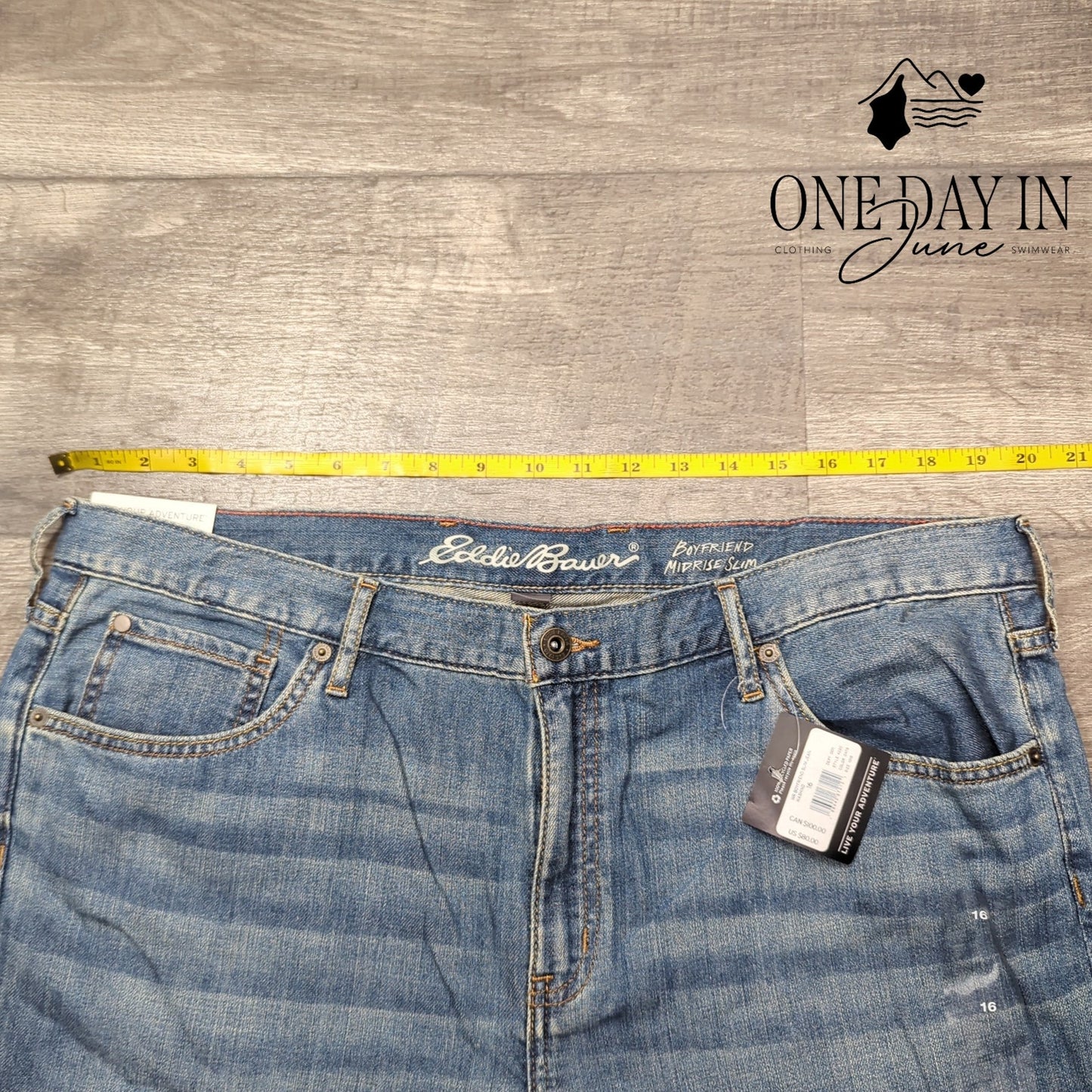 Eddie Bauer Mid Rise Boyfriend Slim Jeans Size 16