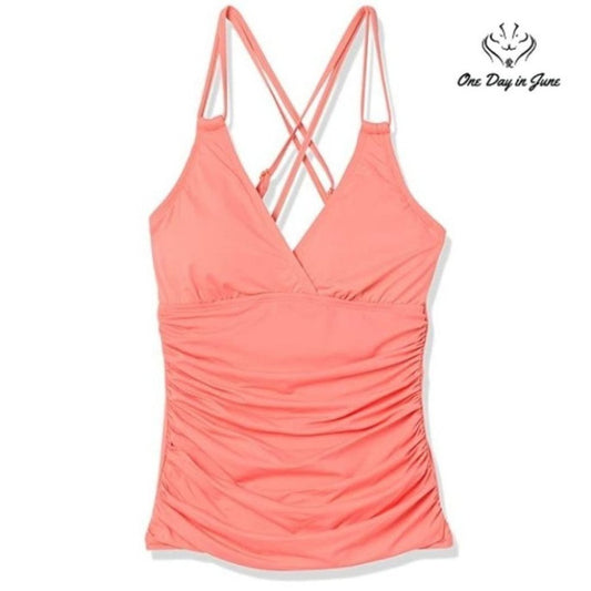 La Blanca Island Goddess Underwire Cross Back Tankini Top Size 0