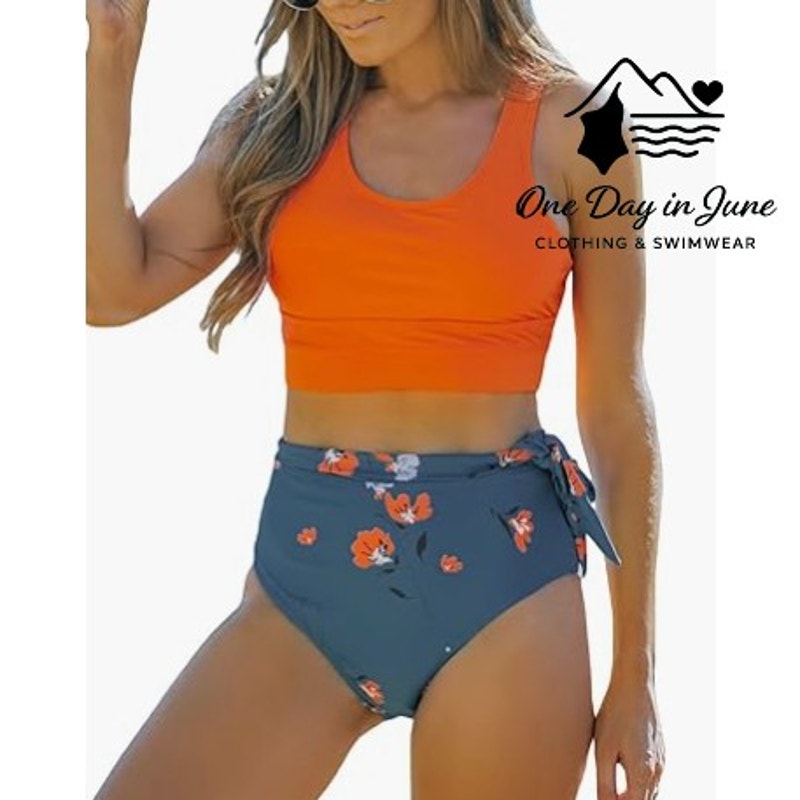 Dokotoo Crop Top High Waist Bikini Swimsuit Size M