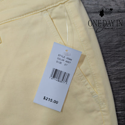 AG Adriano Goldschmied Cropped Straight Leg Jeans Butter Yellow NWT Size 4 (27)