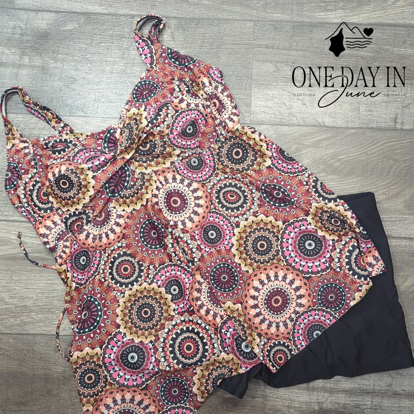 Aqua Eve Plus Size Twist Front Boyshort Tankini Swimsuit Size 22W