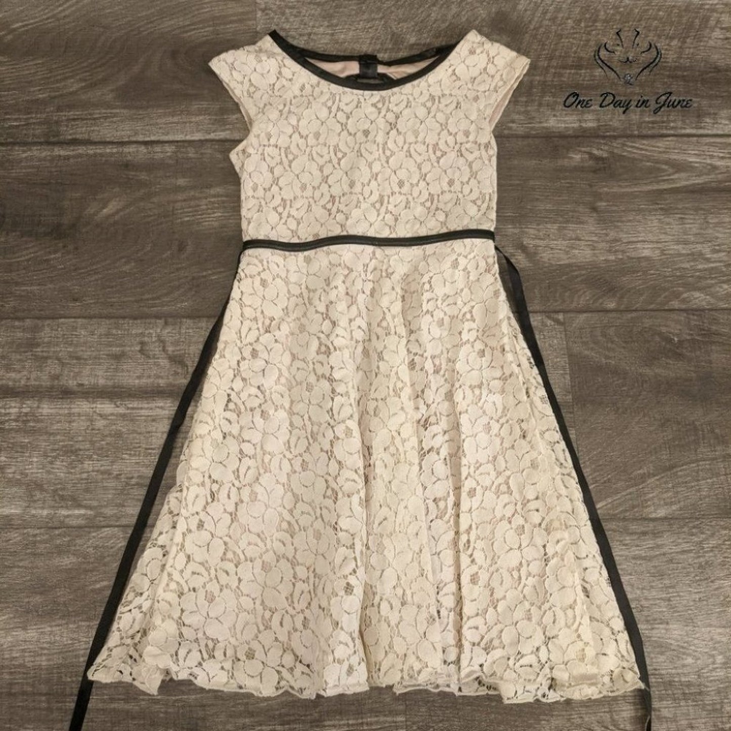 Speechless Lacy Dress with Black Ribbon