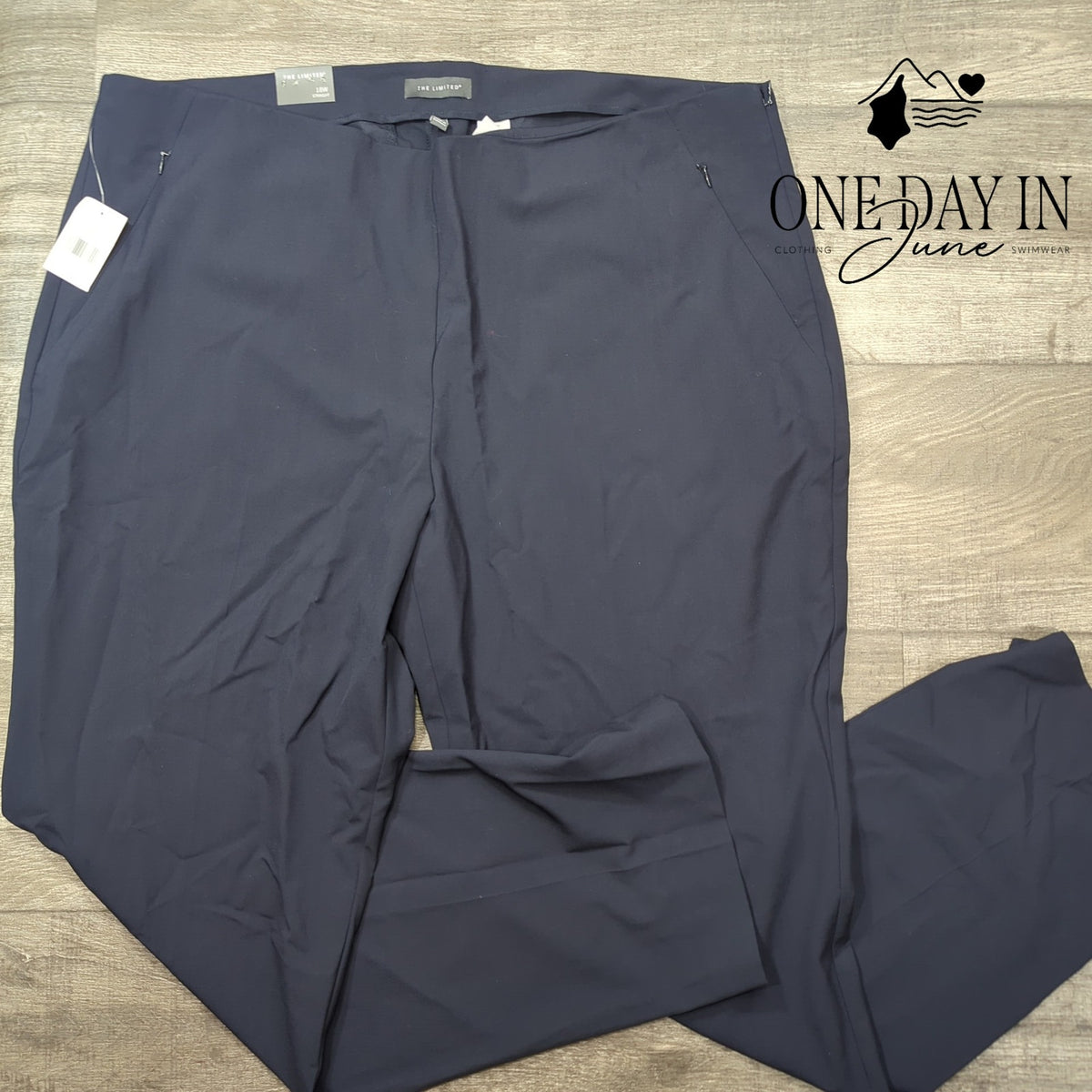 The Limited Essentials Plus Straight Leg Dress Pants Navy Blue NWT $79 Size 18W