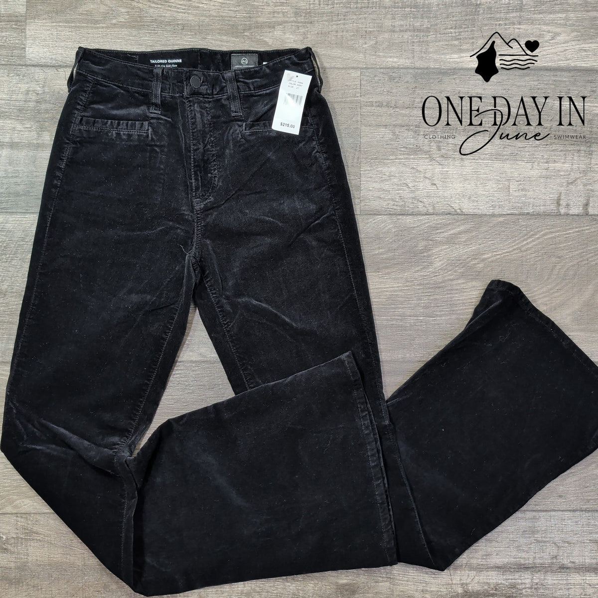 AG Adriano Goldschmied Quinne High Rise Kick Flare Velvet Jeans NWT Size 4 (27)