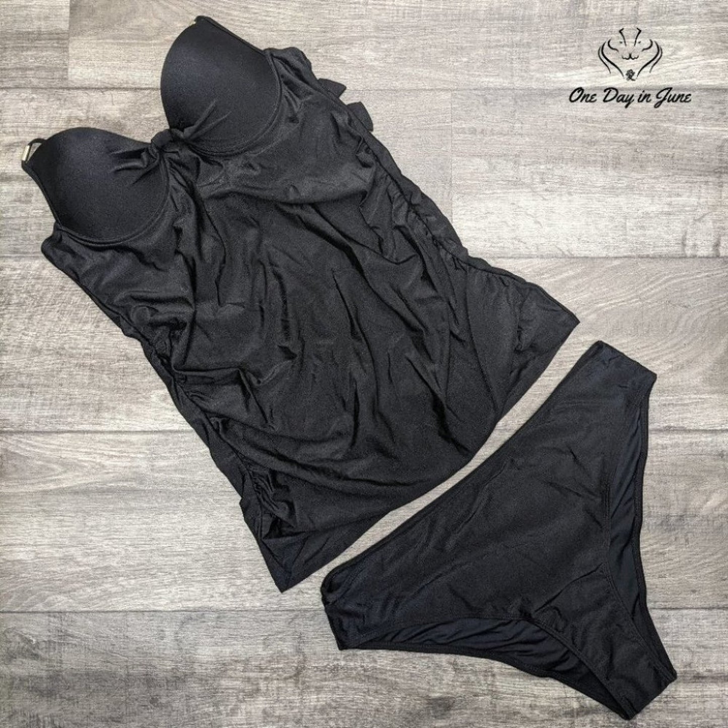 Peddney Tie Back Tankini Swimsuit Size XXL