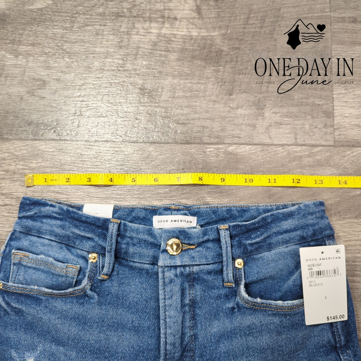 Good American Good Curve Straight Distressed Jeans Blue NWT $145 Size 2