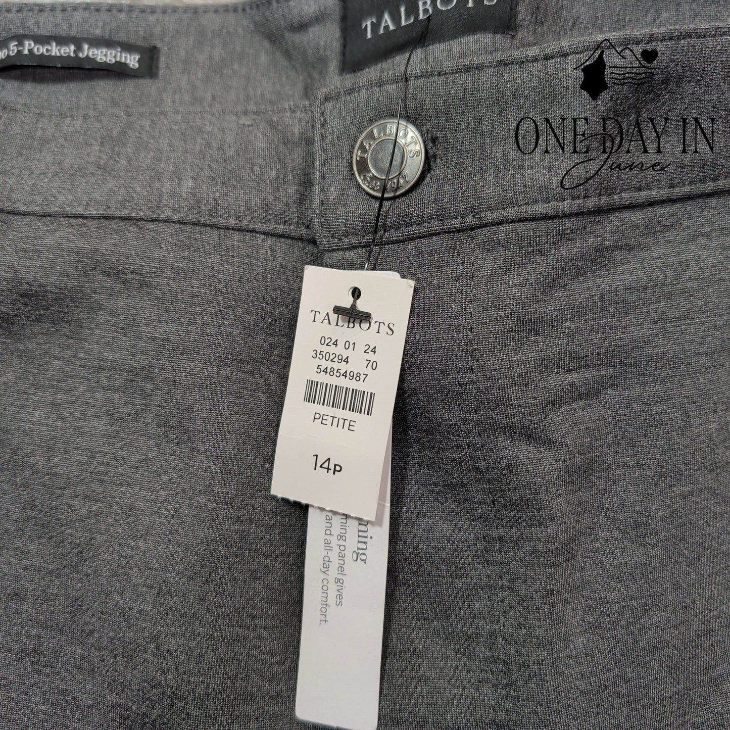 Talbots Soho 5 Pocket Jegging Pants Petite Gray High Rise Skinny NWT Size 14P