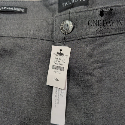 Talbots Soho 5 Pocket Jegging Pants Petite Gray High Rise Skinny NWT Size 14P