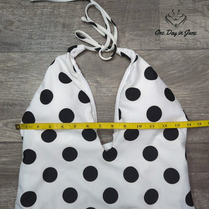 Bar III This And Dot Polka Dot Plunging One Piece Swimsuit NWT Size XL
