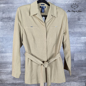 Venezia Jeans Hidden Button Basic Belted Jacket Size 14/16