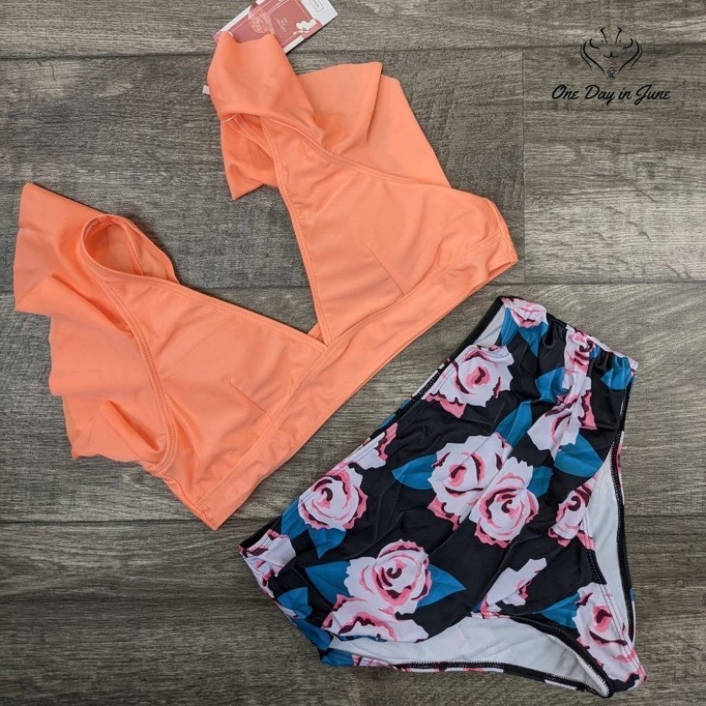 Vackutliv Ruffle Cap Bikini Swimsuit Size L