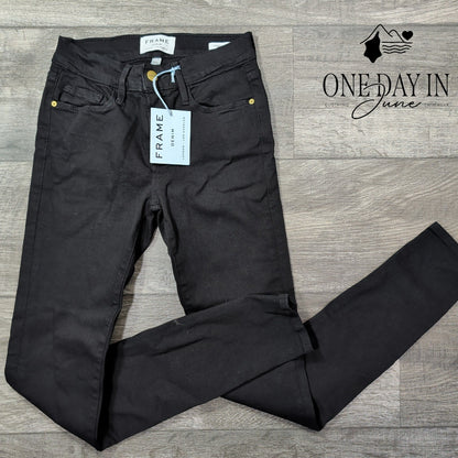 Frame Denim Le Skinny Black Stretch Skinny Jeans NWT Size 00 (24)