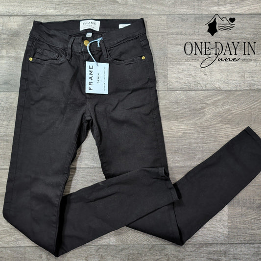 Frame Denim Le Skinny Black Stretch Skinny Jeans NWT Size 00 (24)