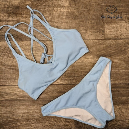 SweatyRocks Criss Cross Back Bikini Swimsuit Size L