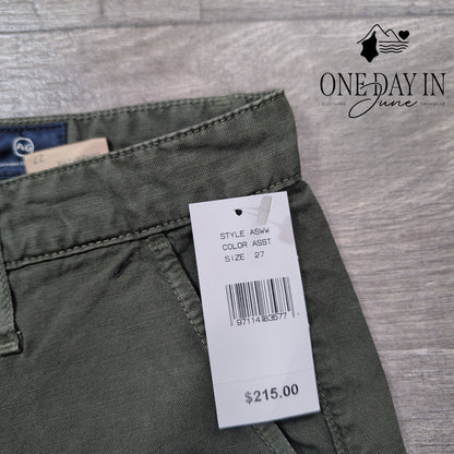 AG Adriano Goldschmied Caden Tailored Trouser Pants Olive Green NWT Size 4 (27)