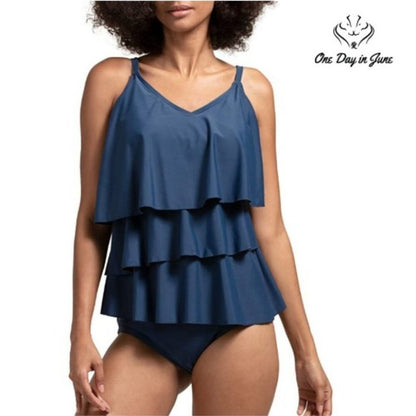 GRND Flounce High Waisted Tankini Size S