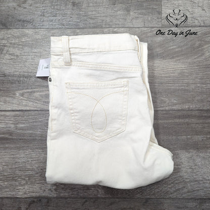 Calvin Klein Jeans High Rise Straight Leg Jeans Cream Ivory NWT Size 4