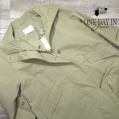 Rebecca Minkoff Oversized Trench Coat Olive NWT Missing Belt $228 Size L