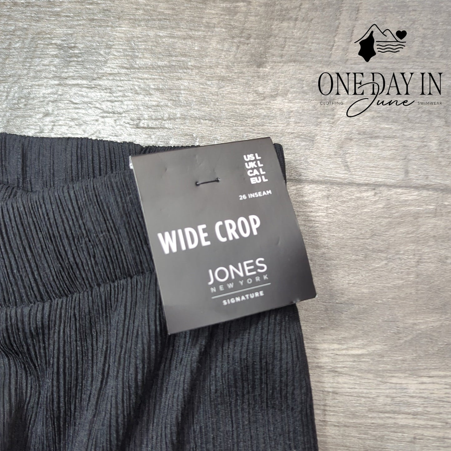 Jones New York Wide Leg Crop Pull On Pants Size L