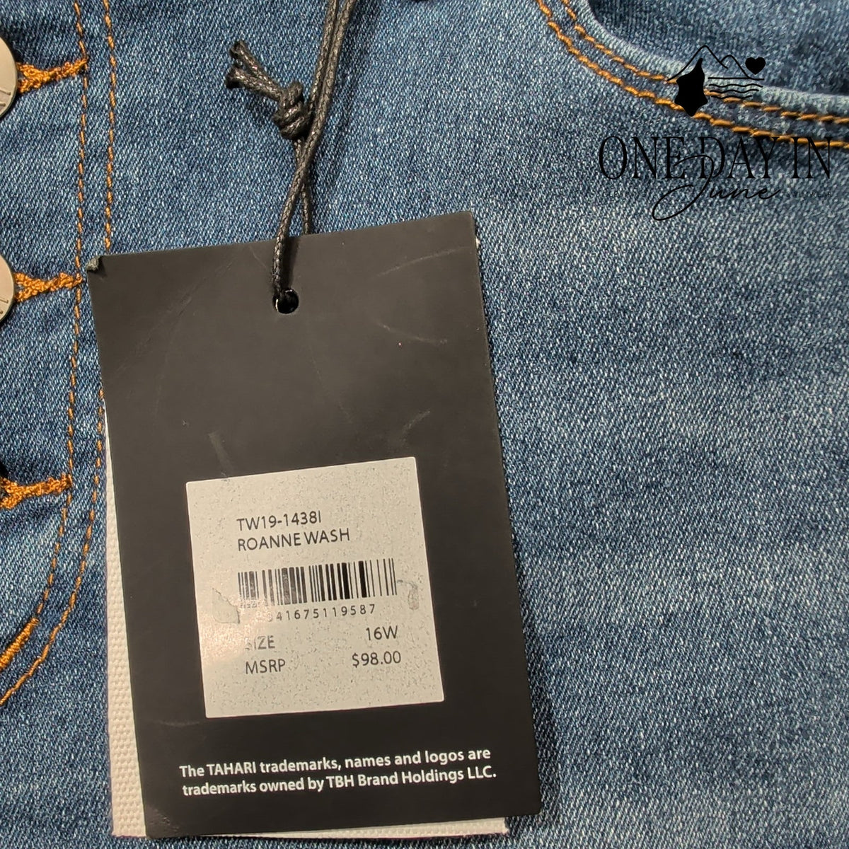 Tahari Amelia Rayon Denim Button Fly Skinny Jeans Blue NWT Size 16W