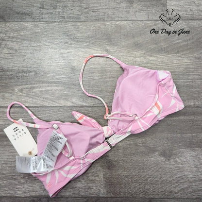 Billabong Another Paradise Knot Bikini Top Pink Floral NWT $55.95 Size XL