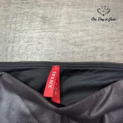 Spanx Faux Leather Mid Rise Ankle Leggings Black Size S