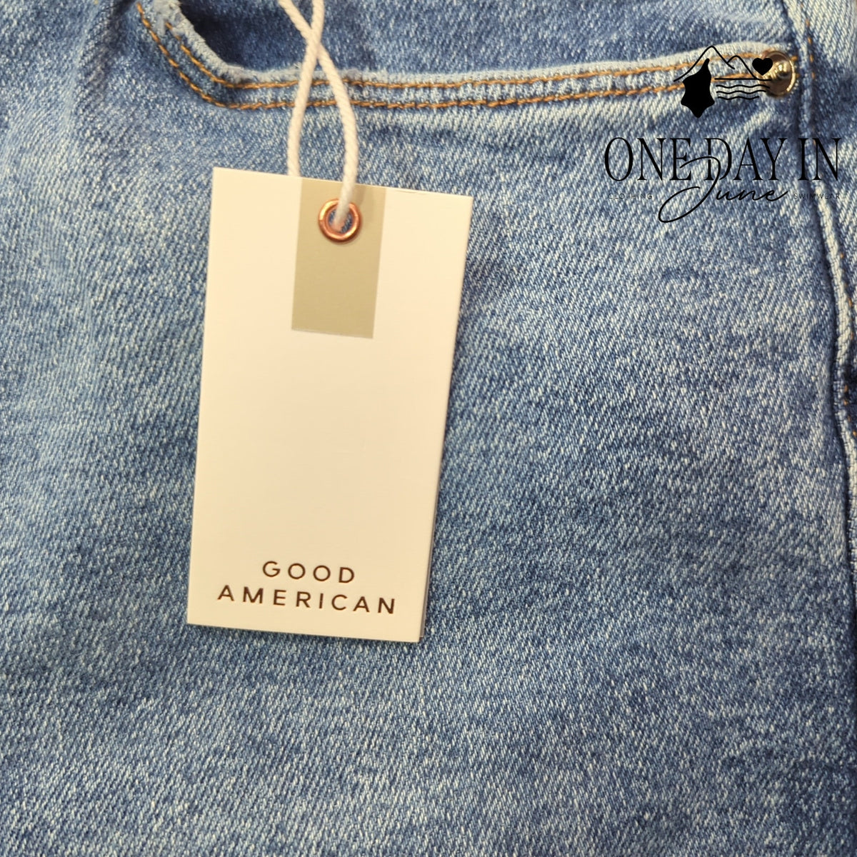Good American Good Legs Skinny Jeans Distressed Indigo NWT Size 12