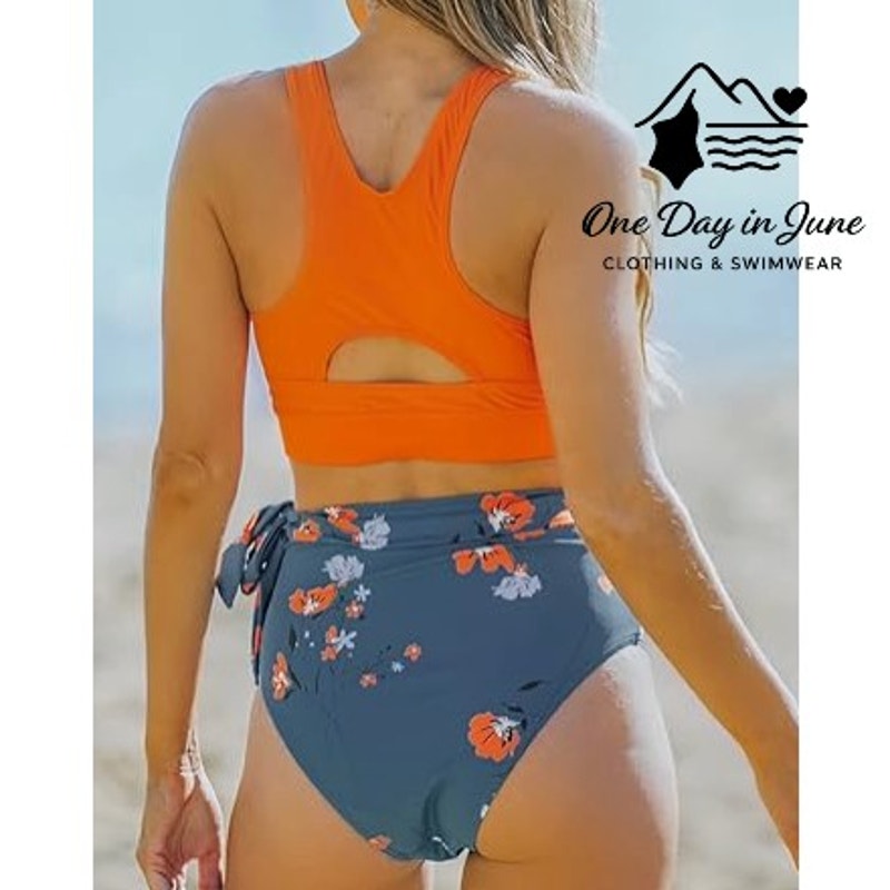 Dokotoo Crop Top High Waist Bikini Swimsuit Size M