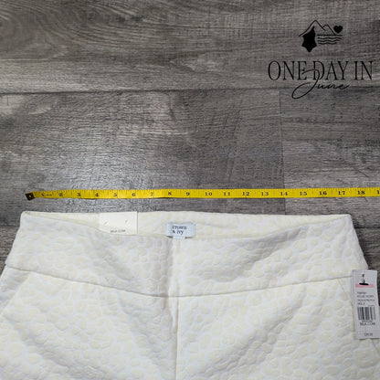 Crown & Ivy Tech Stretch Leopard Jacquard Ankle Pants Ivory NWT Size 14