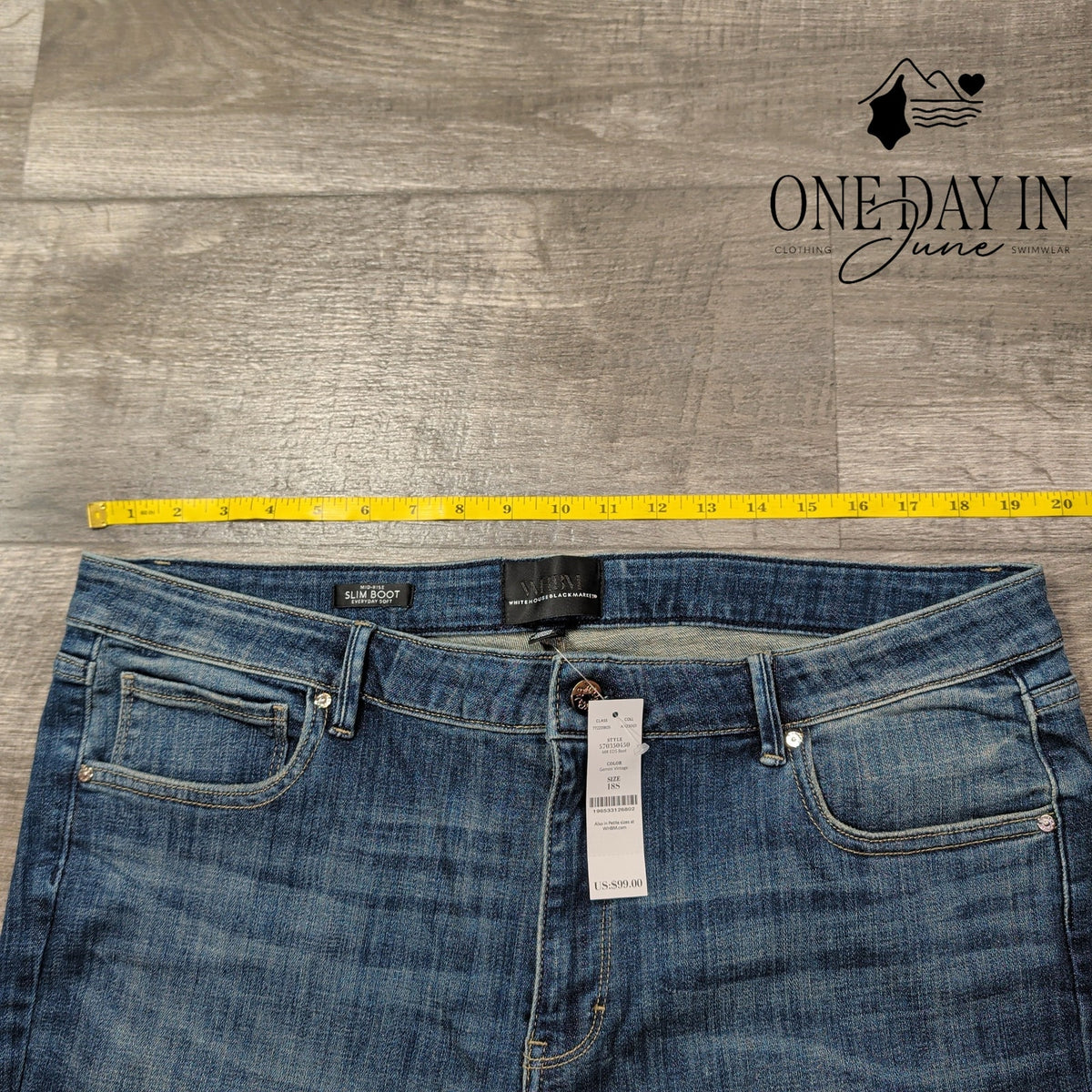 White House Black Market Market Mid Rise Slim Bootcut Jeans Blue NWT Size 18S